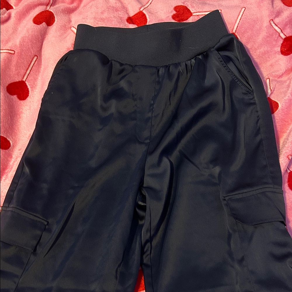 Rachel Zoe Midnight Satin Joggers